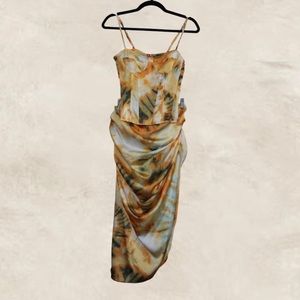 PRETTYLITTLETHING | Tie Dye Corset and Skirt 2 Piece Set